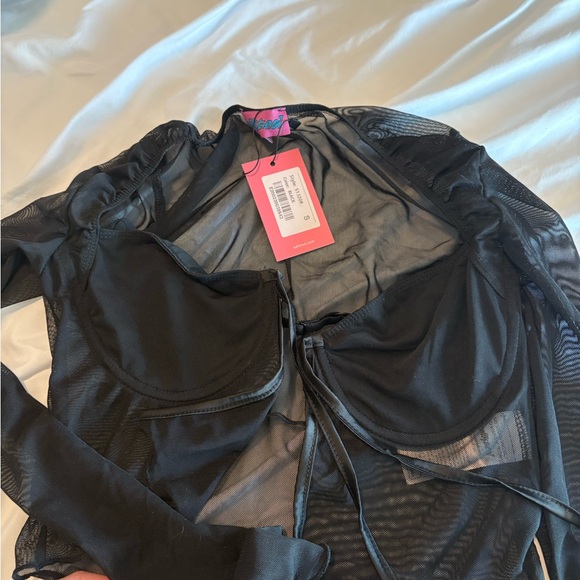 Edikted Women's Mesh Long Sleeve Bra Top - Picture 4 of 4